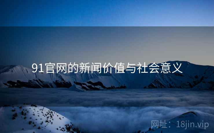 91官网的新闻价值与社会意义