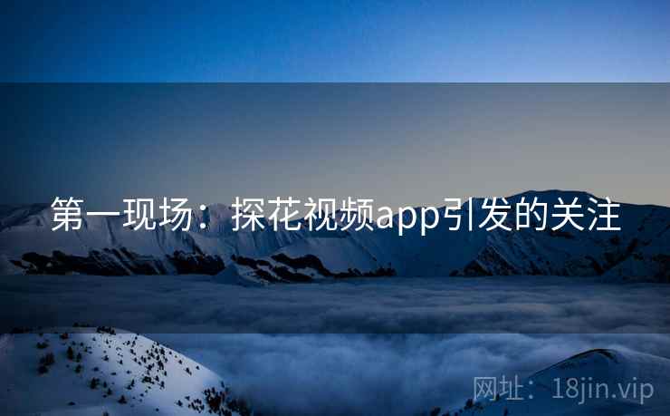 第一现场：探花视频app引发的关注